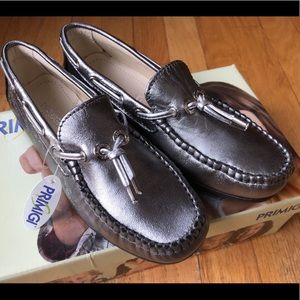Girls Loafers - Primigi - Silver Metallic leather
